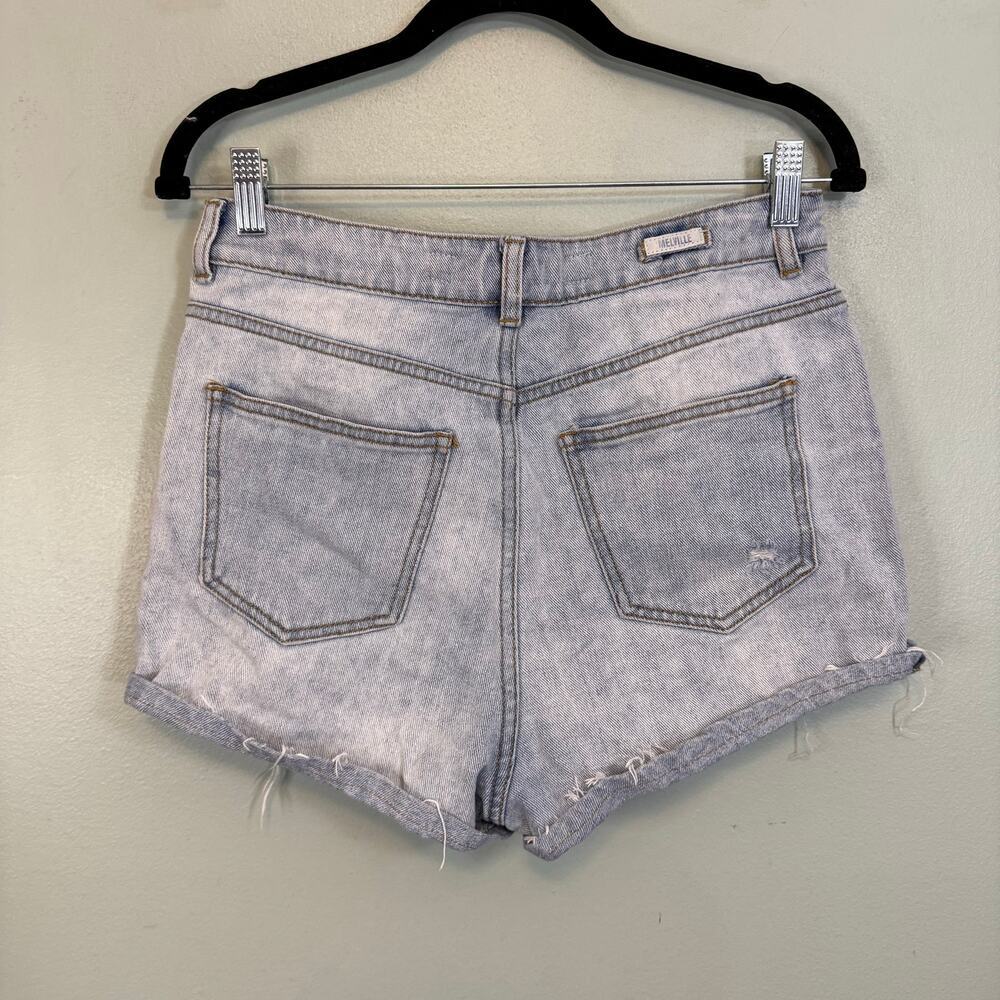 Brandy Melville Jean Short Womens 29 Blue Denim Cut Off Distressed High Rise - Picture 2 of 7